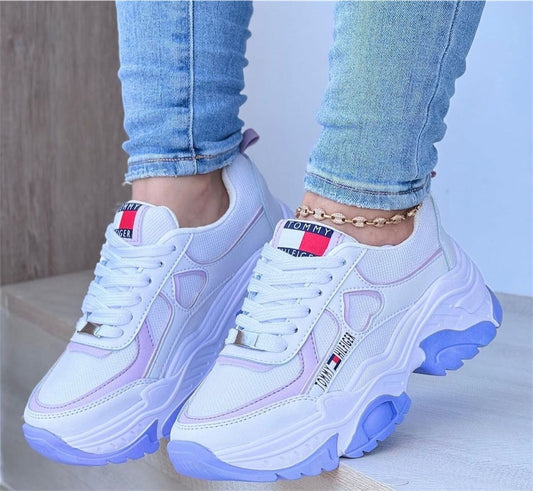 🗣️En Tendencia - Tenis Plataforma Tommy Ref 513 ⚪🔴