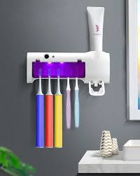 ESTERERILIZADOR DE CEPILLOS (5 PUESTOS) CON LUZ UV Y DISPENSADOR DE CREMA 3 EN 1